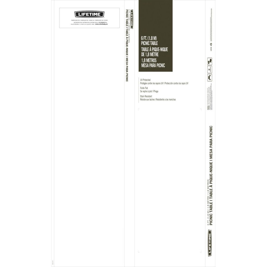 Sammenklappeligt bord Lifetime Tr� Brun Picnic St�l Plastik 183 x 74 x 145 cm #2