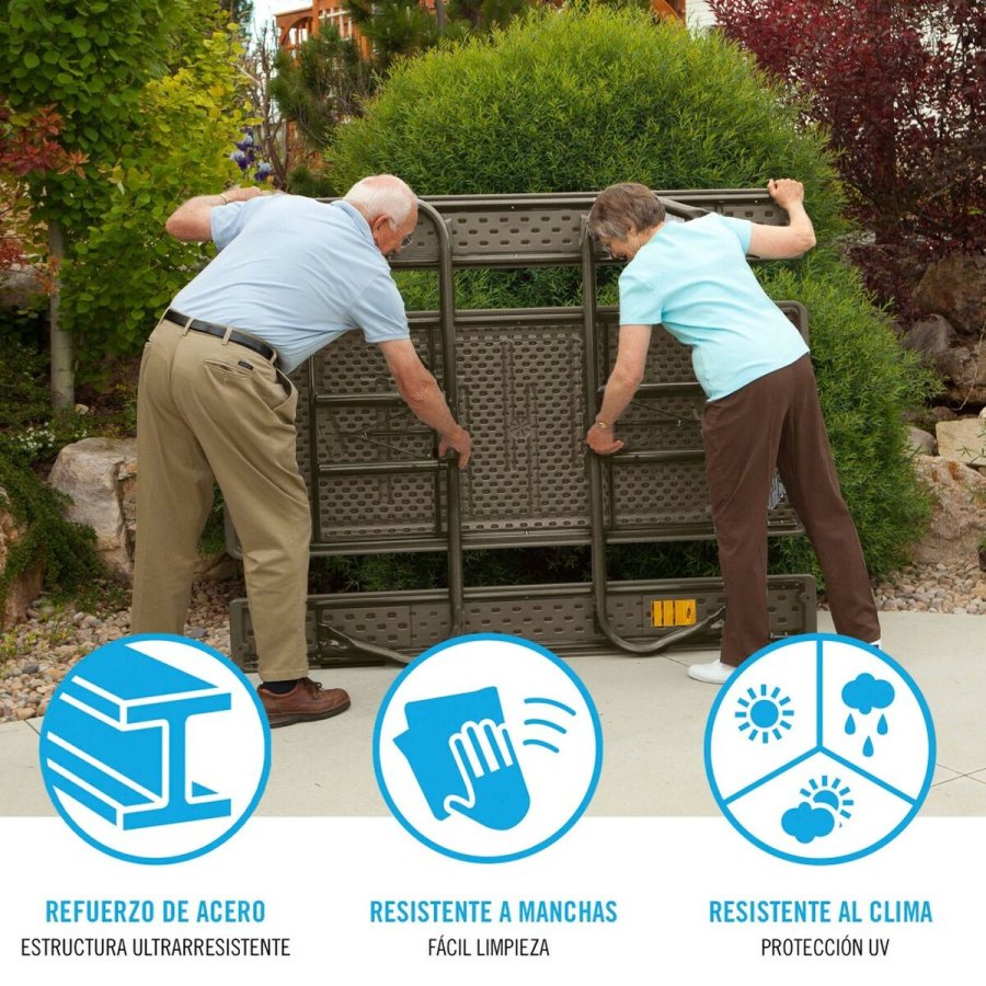 Sammenklappeligt bord Lifetime Tr� Brun Picnic St�l Plastik 183 x 74 x 145 cm #5