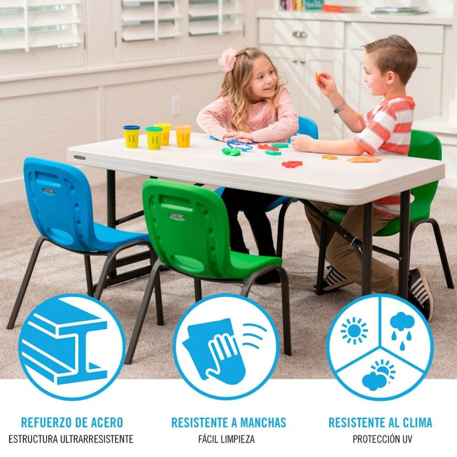 Sammenklappeligt bord Lifetime Fl�defarvet 122 x 86 x 61 cm St�l Plastik #5