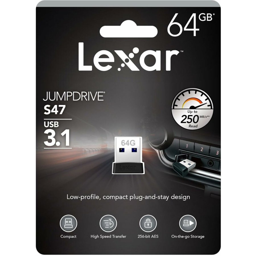 USB-stik Lexar JumpDrive S47 Sort 64 GB #1