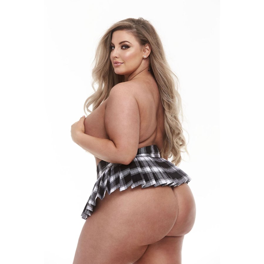 Erotisk Kostume Teachers Pet School Girl Sort Queen size #2