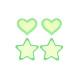 Nipple cover Peekaboo Gr�n Onesize Hjerter Stjerner #1