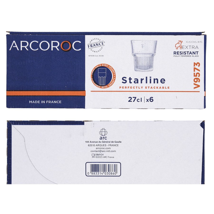 Vandglas Arcoroc Starline Gennemsigtig Glas 270 ml (6 enheder) #6