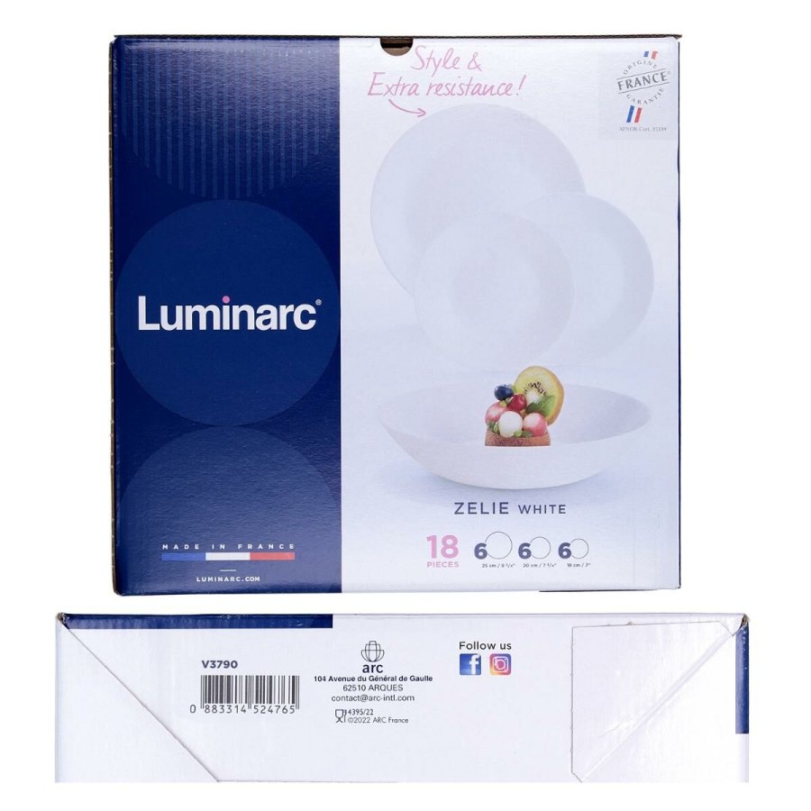 Madlavningsst Luminarc 12004 Hvid Glas 18 Dele #4