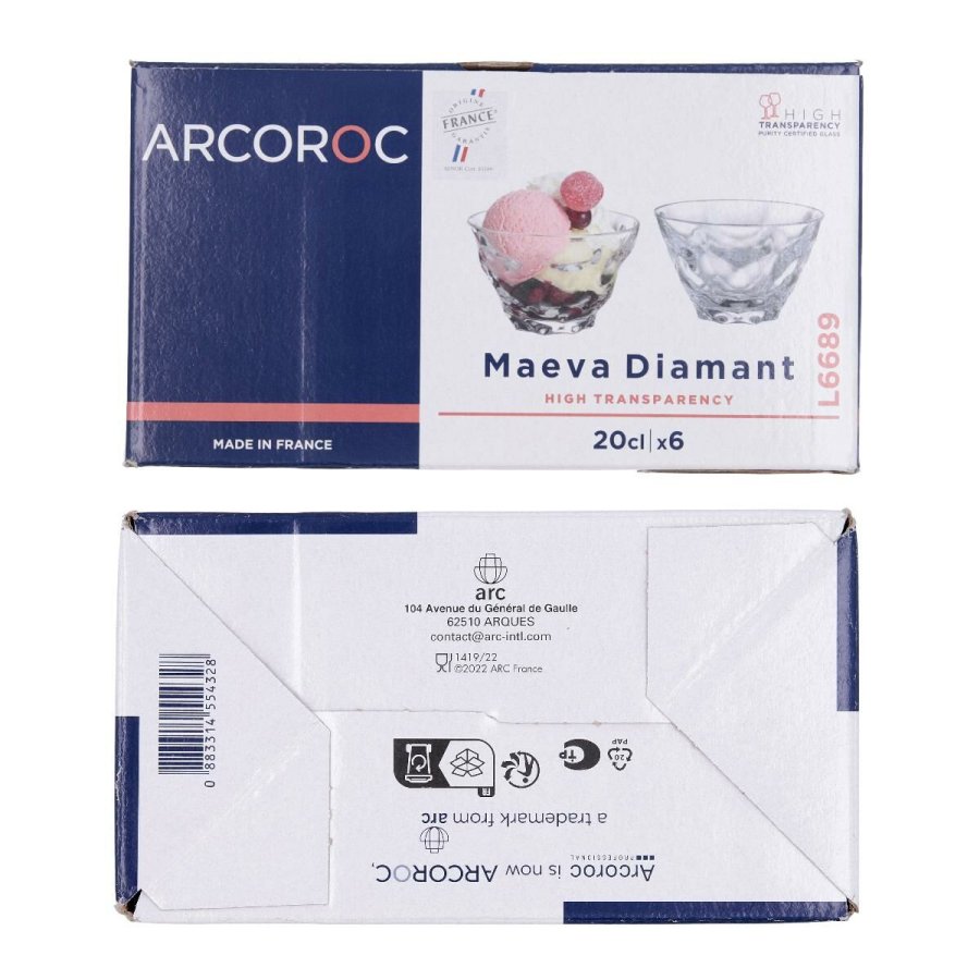 Is og Milshake Glas Arcoroc Maeva Diamant Gennemsigtig 6 enheder 20 cl #7