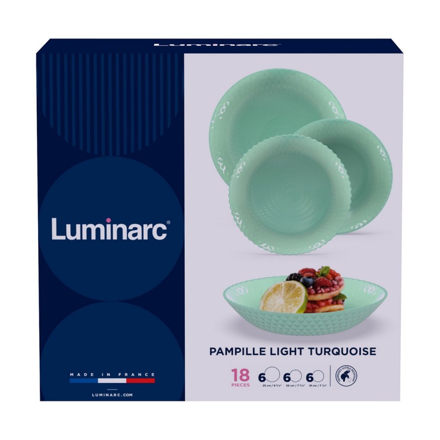 Spisestel Luminarc Pampille Turquesa Turkisbl Glas 18 Dele #10