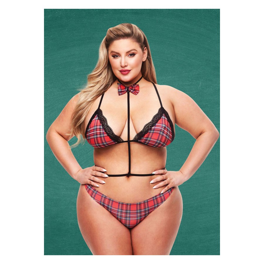 Erotisk Kostume Teachers Pet School Girl Multifarvet Queen size #2