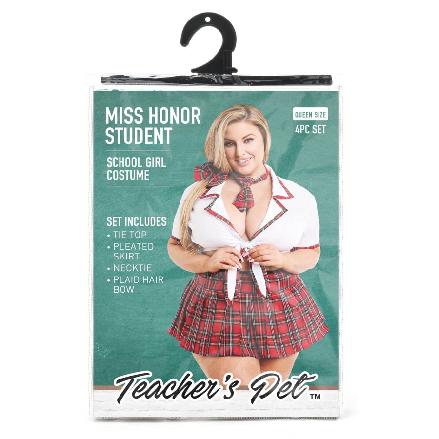 Erotisk Kostume Teachers Pet School Girl R�d Queen size #6