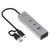 USB Hub i-Tec CAHUBMETAL2A2CPD S�lvfarvet #1