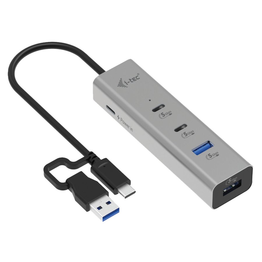 USB Hub i-Tec CAHUBMETAL2A2CPD S�lvfarvet #1