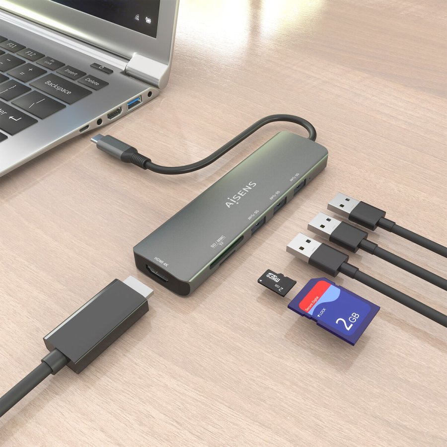 USB Hub Aisens USB-C DOCK 6 EN 1 Gr #2