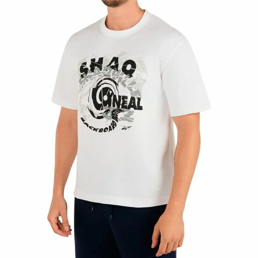 Kortrmet T-shirt til Mnd Reebok Gs Hs Shaq Spiral Te Hvid #1
