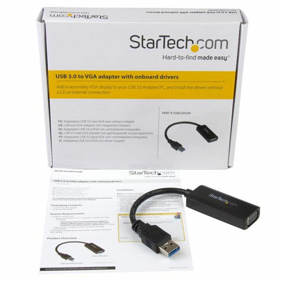 USB 3.0 til VGA-adapter Startech USB32VGAV Sort #3