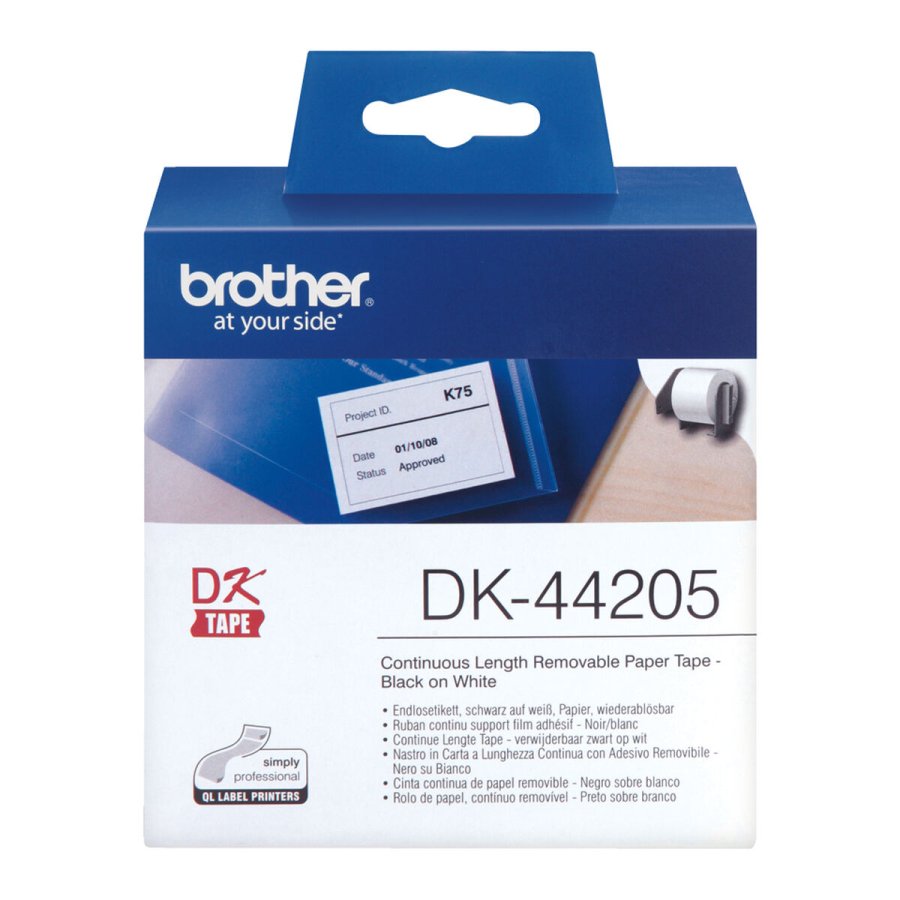 Printer labels Brother DK-44205 Hvid Sort/Hvid 62 mm x 15,24 m #2