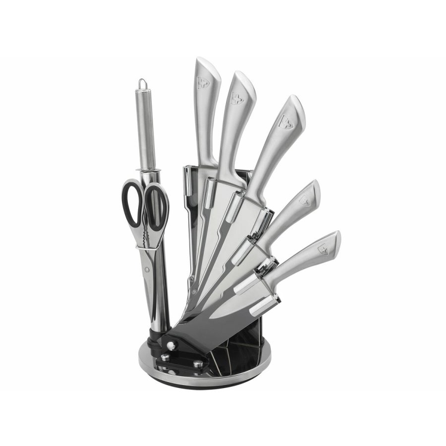 St med kkkenknive og holder Royalty Line Slvfarvet Rustfrit stl 15 x 15 x 35 cm #1