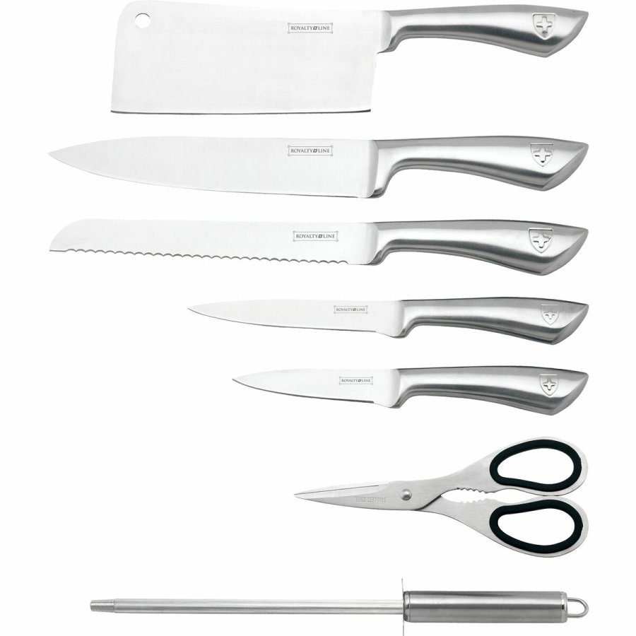 St med kkkenknive og holder Royalty Line Slvfarvet Rustfrit stl 15 x 15 x 35 cm #9