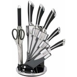 St med kkkenknive og holder Royalty Line Slvfarvet Rustfrit stl 15 x 15 x 35 cm #1