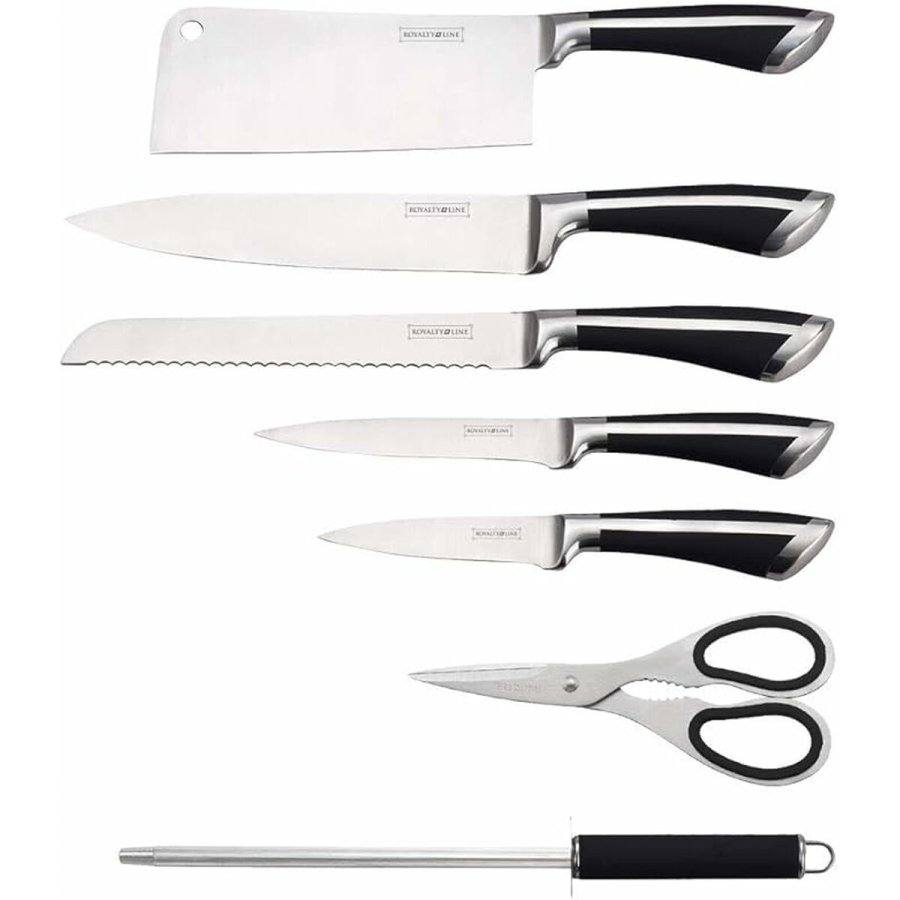 St med kkkenknive og holder Royalty Line Slvfarvet Rustfrit stl 15 x 15 x 35 cm #5