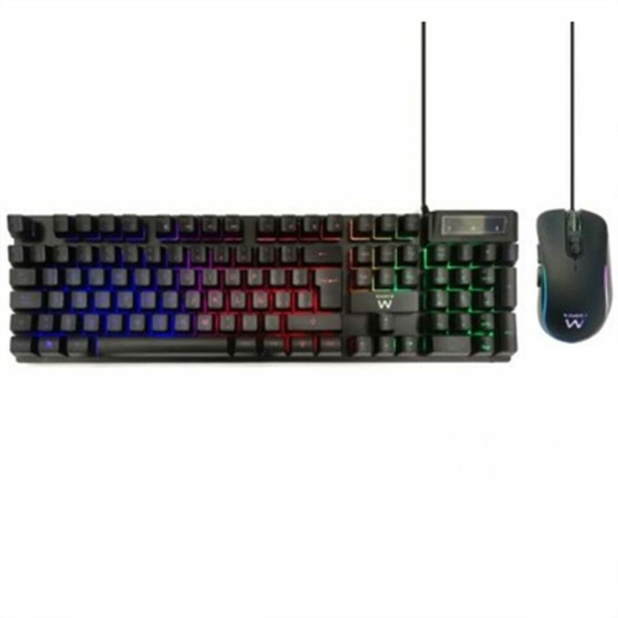 Tastatur og mus Ewent PL3201 Sort Spansk qwerty QWERTY #1