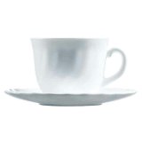 Set med kopper og underkopper Luminarc 00106 (4 pcs) Hvid Glas 280 ml (4 Dele) #4