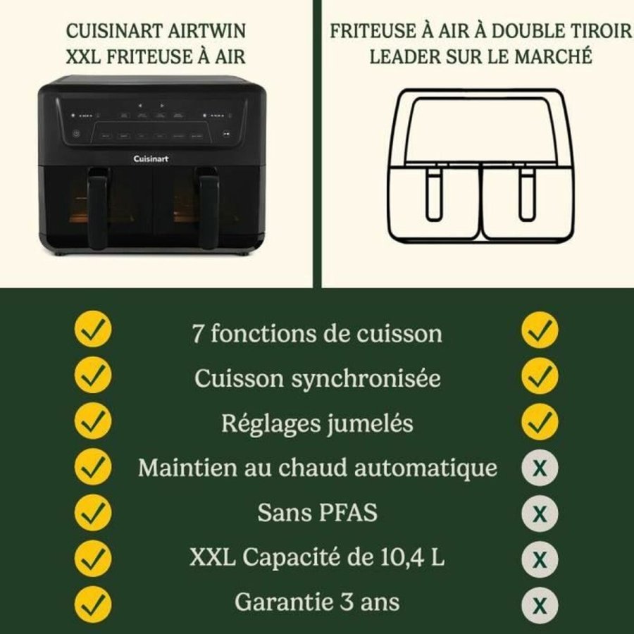Varmluftsfrituregryde Cuisinart AFD10XBLE Sort 2400 W 10,4 L #6