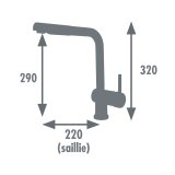 Hane med blandingsbatteri Edouard Rousseau SQUARE #4
