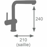 Hane med blandingsbatteri Edouard Rousseau SQUARE #5