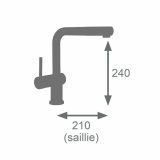 Hane med blandingsbatteri Edouard Rousseau SQUARE #6