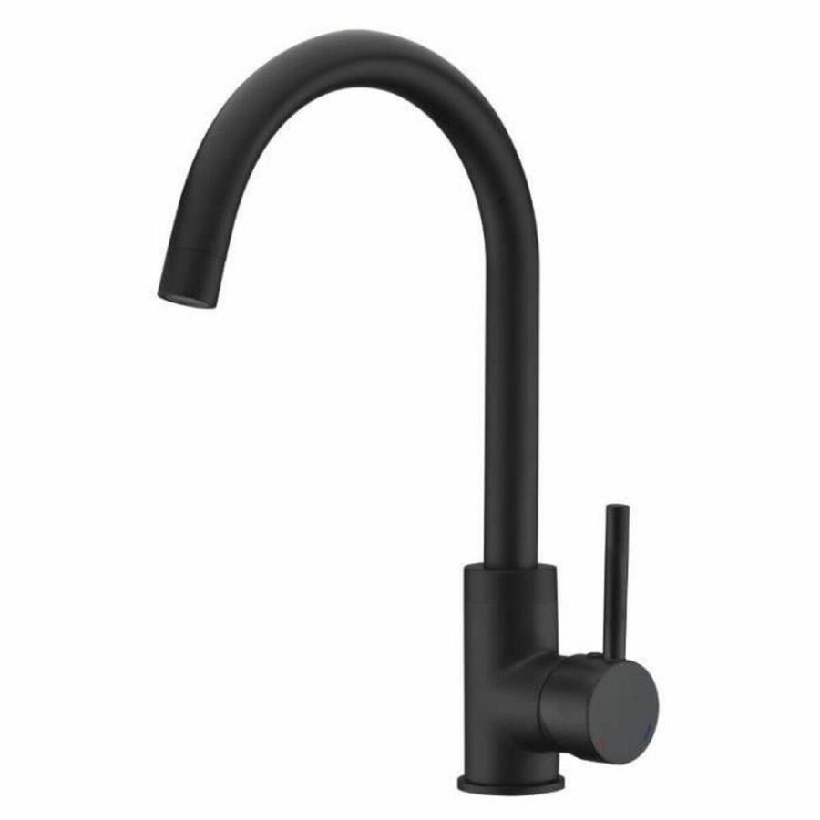 Hane med blandingsbatteri Rousseau 4060411 Sort Rustfrit stl Kobber #1