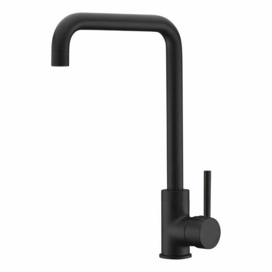 Hane med blandingsbatteri Rousseau 4060480 Sort Rustfrit stl Kobber Rektangulr #1