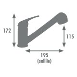 Hane med blandingsbatteri Edouard Rousseau BAGO Sort #4