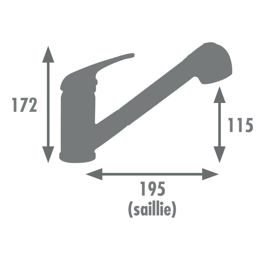 Hane med blandingsbatteri Edouard Rousseau BAGO Sort #4