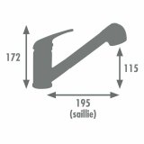 Hane med blandingsbatteri Edouard Rousseau BAGO Sort #6