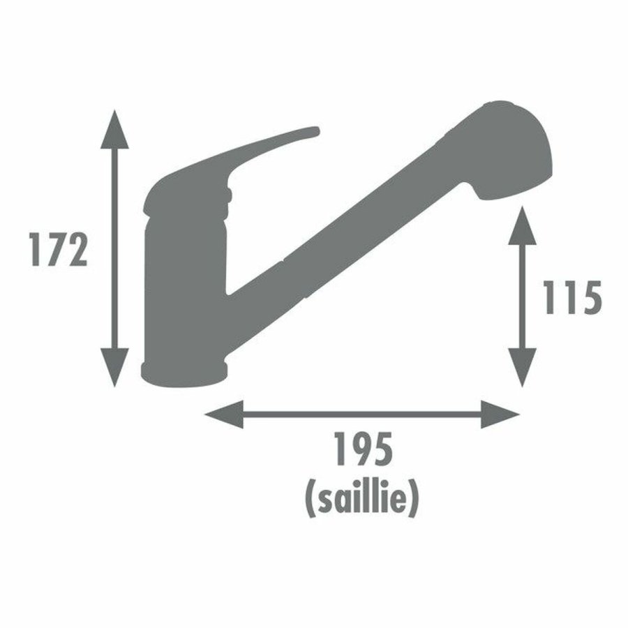Hane med blandingsbatteri Edouard Rousseau BAGO Sort #6
