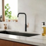 Hane med blandingsbatteri Edouard Rousseau Laobane Sort Guld Kobber C-formet #2