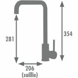 Hane med blandingsbatteri Edouard Rousseau SOTO Krom C-formet #2