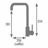 Hane med blandingsbatteri Edouard Rousseau SOTO Krom C-formet #3