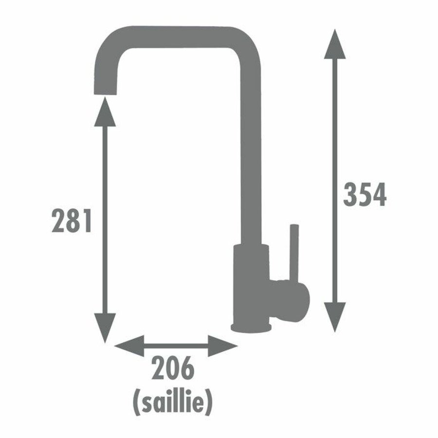 Hane med blandingsbatteri Edouard Rousseau SOTO Krom C-formet #3