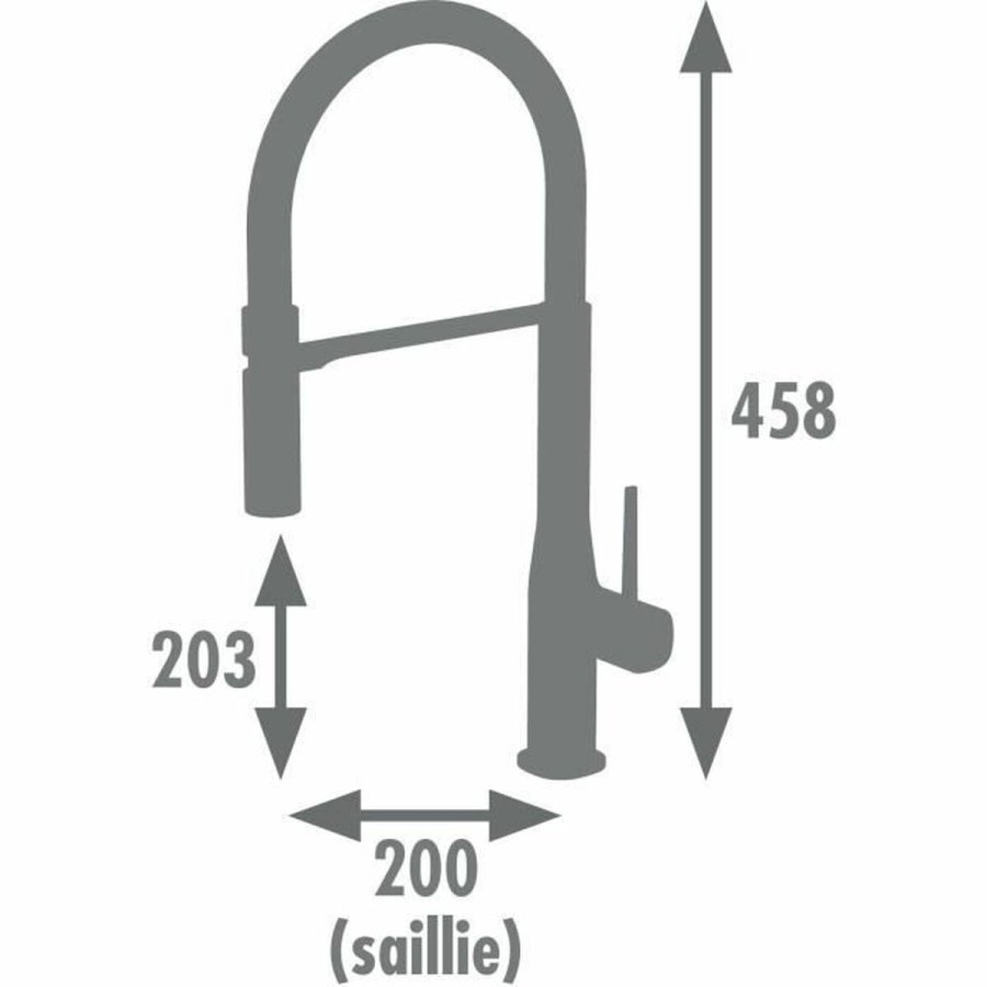 Kitchen Tap Rousseau ILO Sort Gr Slvfarvet #2