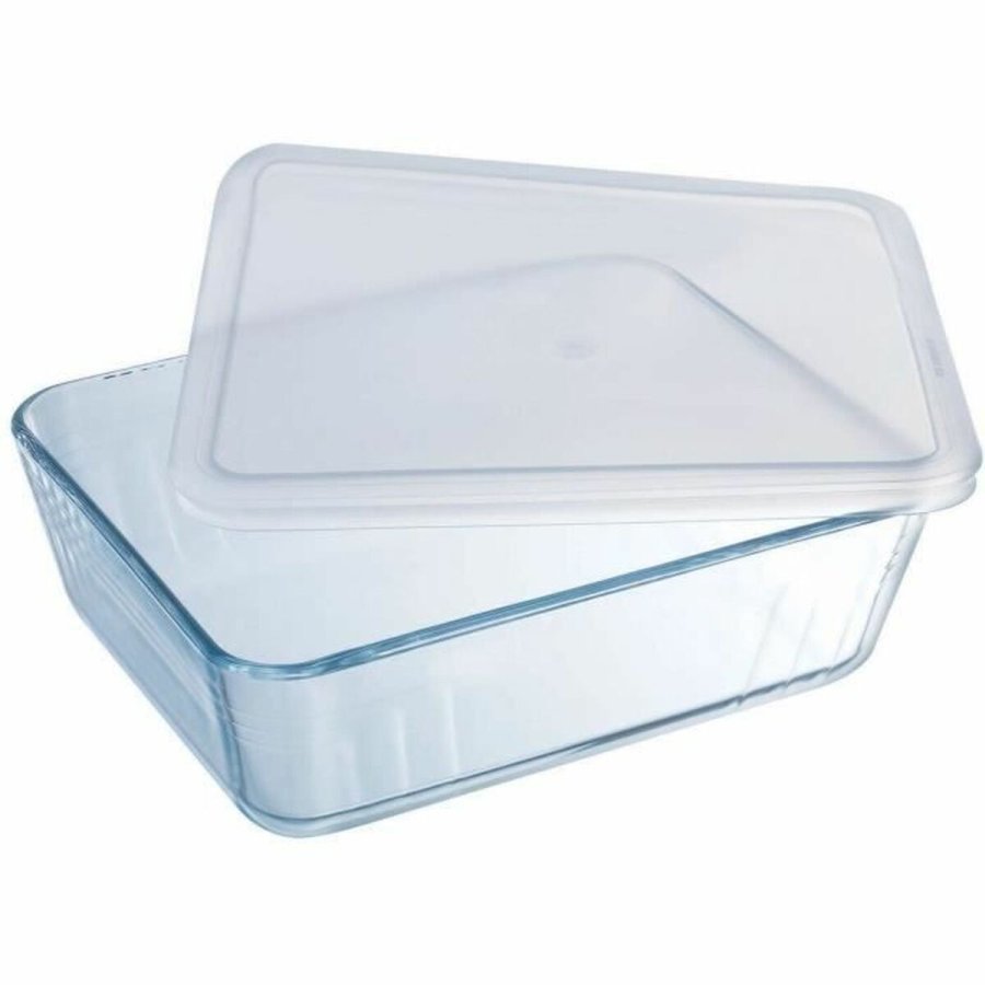 Mad Bevarelse Container Pyrex Hvid Gennemsigtig Rektangulr 1,5 L #3