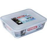 Mad Bevarelse Container Pyrex Hvid Sort Gennemsigtig Clear Rektangulr #1