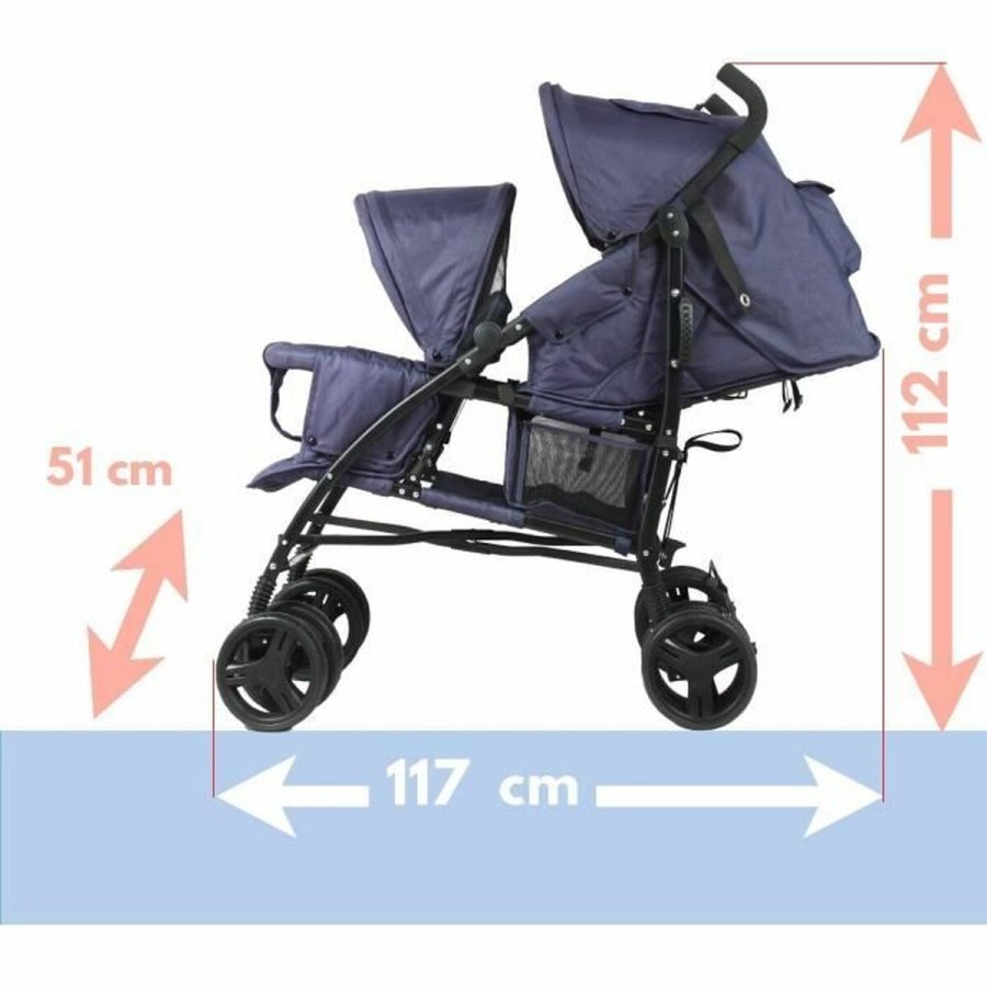 Klapvogn til baby Bambisol Double Cane Marinebl� #4