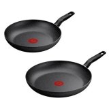 Stegepande Tefal DARK ESSENTIAL Sort Aluminium � 24 cm � 28 cm 2 Dele (2 enheder) #1