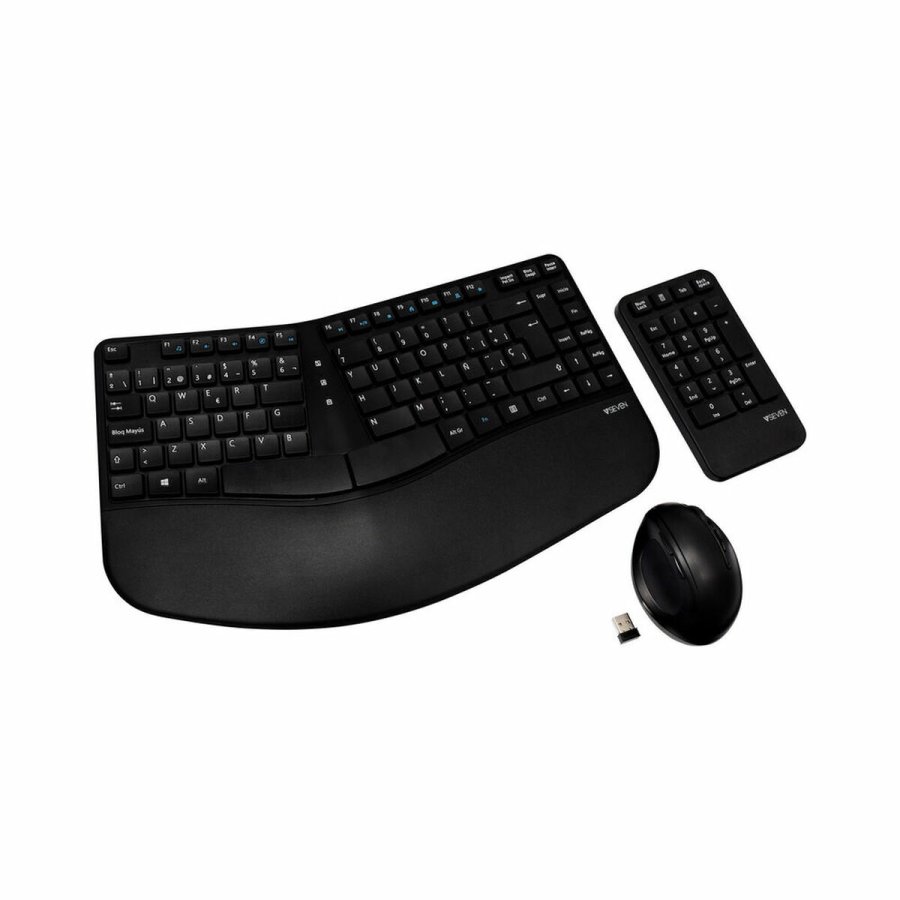 Tastatur og tr�dl�s mus V7 CKW400ES Sort Spansk Spansk qwerty #1