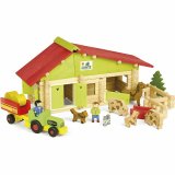 Grd med dyr Jeujura Wooden Farm Playset #1
