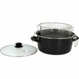 Stegepande med kurv TheKitchenette 3645580 Sort Krystal Stl Bakelit Glaseret stl #1