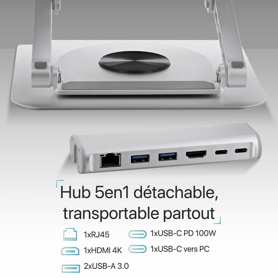 Notebookstativ T'NB iClick Metal Moderne Rotation 360 #3