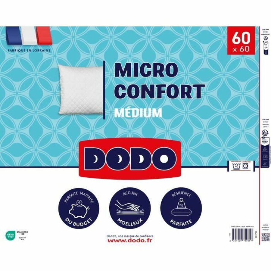 Puden DODO MICRO CONFORT Hvid 60 x 60 cm #1