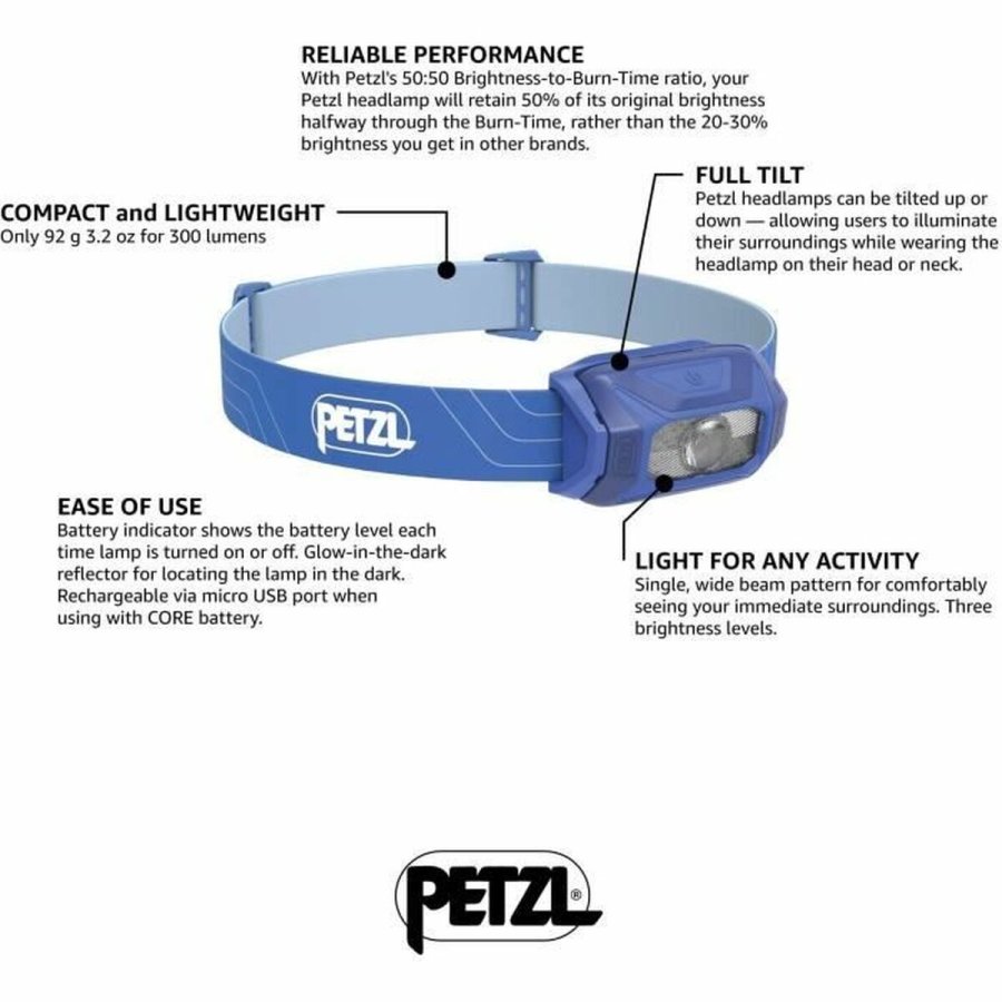 LED Pandelampe Petzl E060AA01 Bl 300 Lm (1 enheder) #3