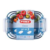 St med ovnfaste fade Pyrex Classic Gennemsigtig Glas (2 pcs) #1